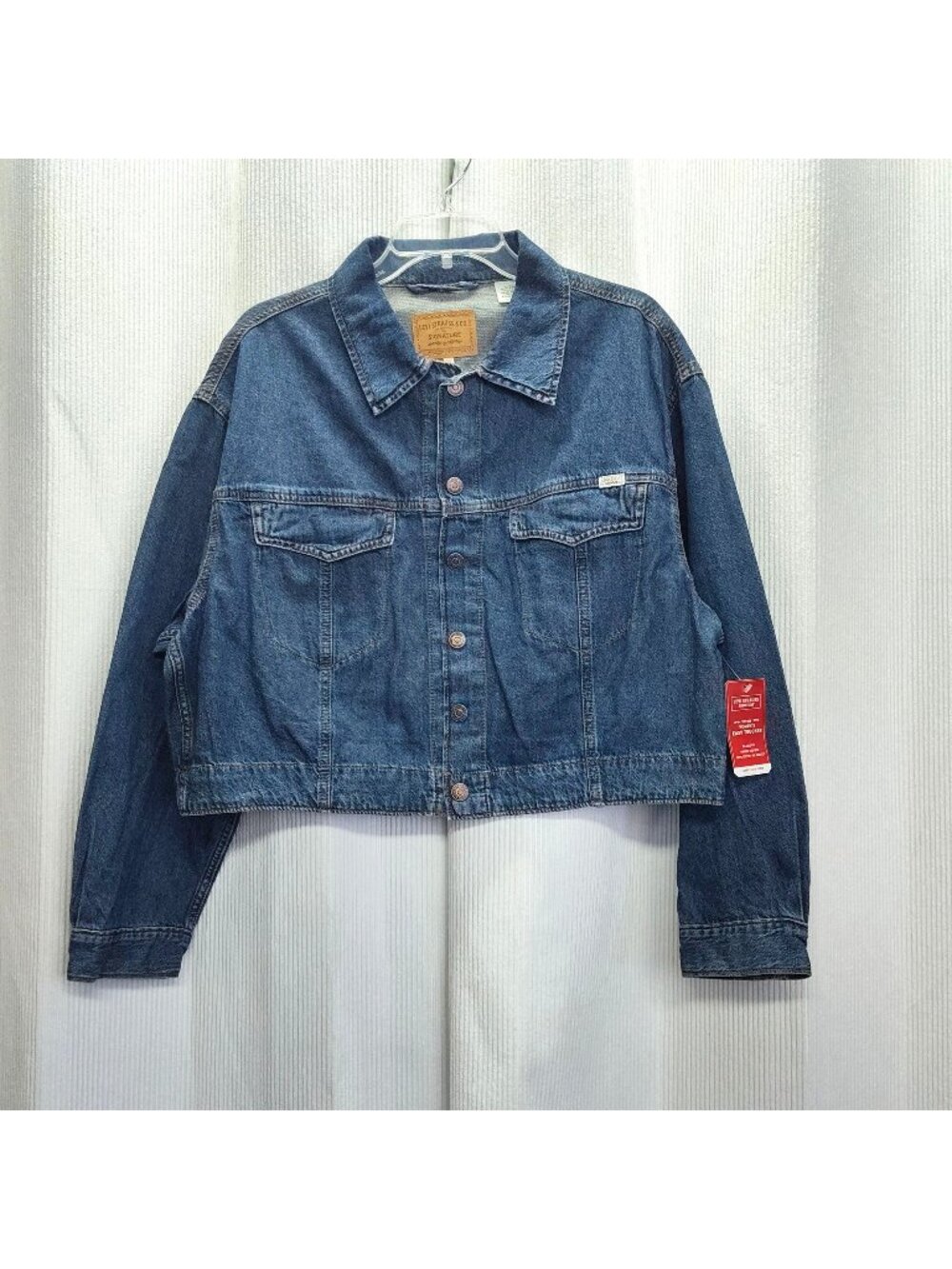 Levi Strauss Signature Easy Trucker Denim Jacket Relaxed Fit Cotton Women XL NWT